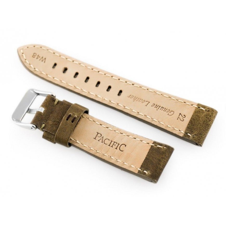 Pacifiko odinis laikrodžio dirželis W48 - PREMIUM - alyvuogių žalia - 20mm – 3