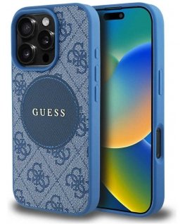 Guess 4G Circle Classic Logo MagSafe kate iPhone 16 Pro - sinine