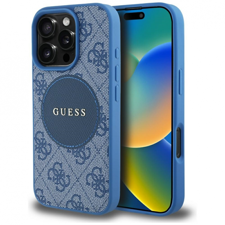 Чехол Guess 4G Circle Classic Logo MagSafe для iPhone 16 Pro - синий – 2