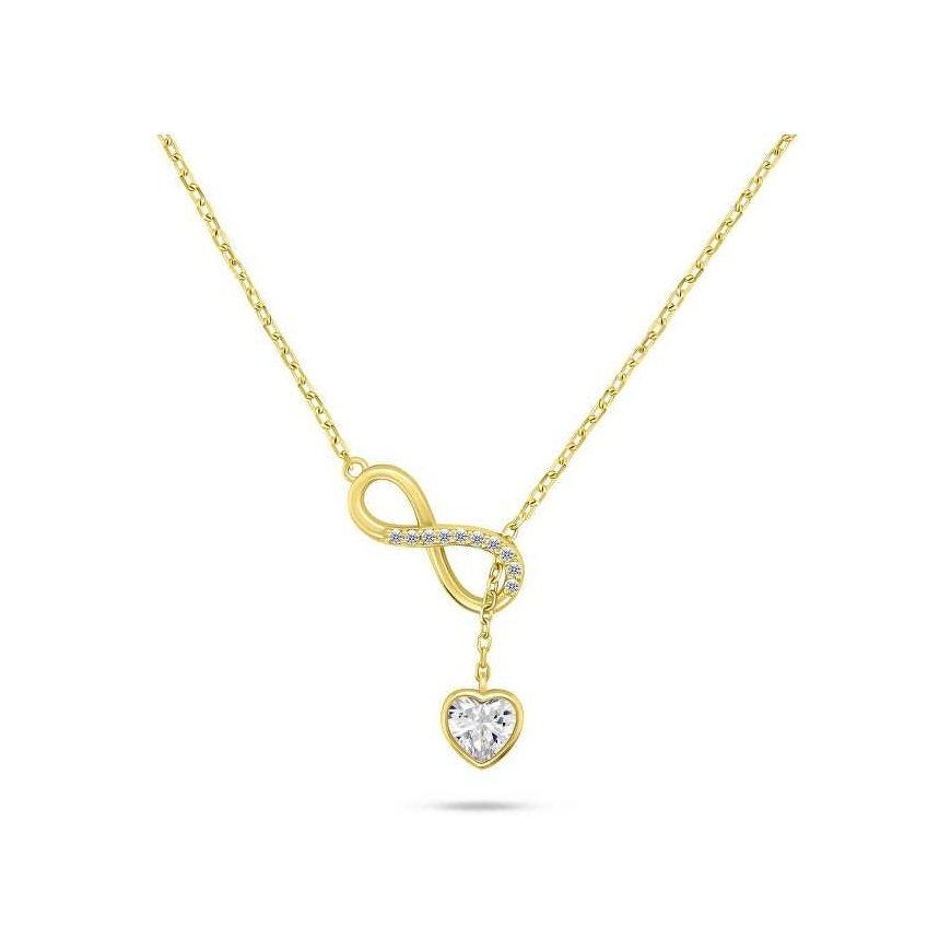 Brilio Silver Brilio Sidabrinis Charming gold plated pendant with zircons NCL123Y