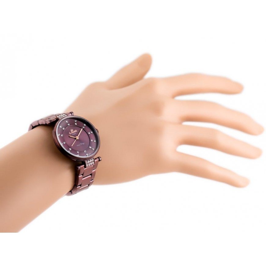 Laikrodis moterims G. ROSSI - C5131B-2B3 (zg780d) violetinė + dėžutė – 5