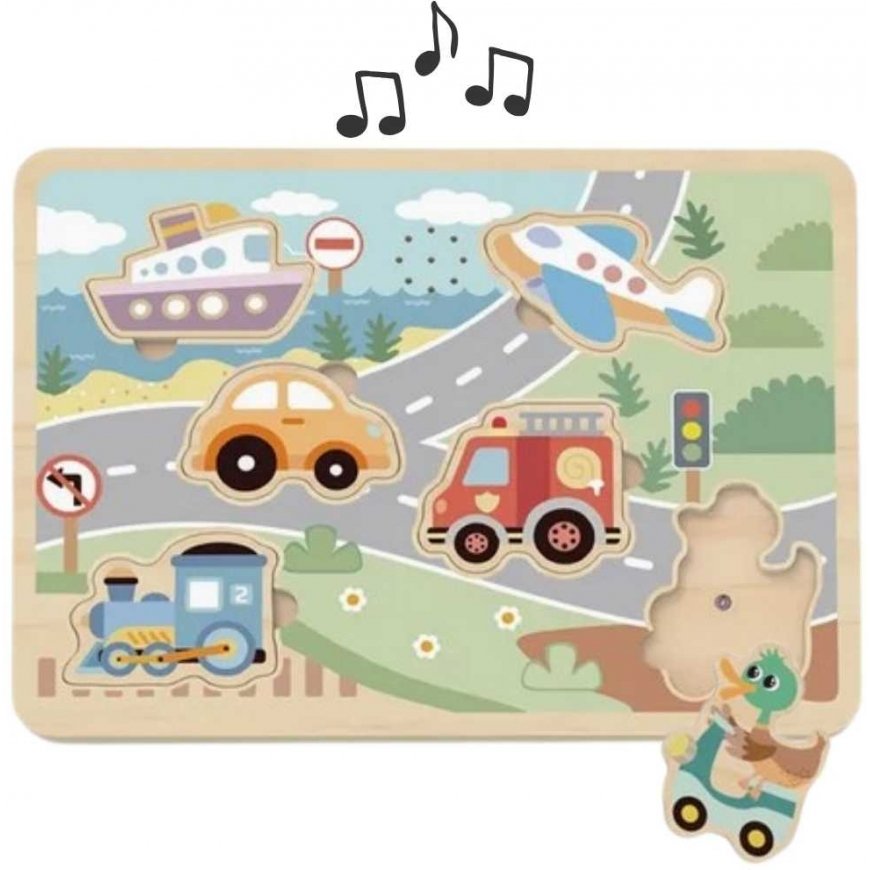 Tooky Toys TOOKY TOY деревянные интерактивные пазлы автомобили