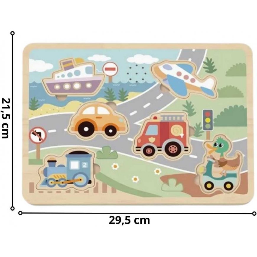 Tooky Toys TOOKY TOY деревянные интерактивные пазлы автомобили – 4