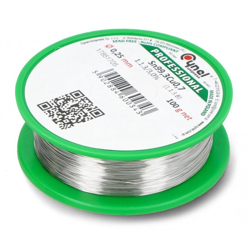 Lydmetalis Cynel LC99.3 100g/0.25mm - be švino – 2