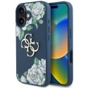 Originalus Dėklas GUESS Grained Roses Big 4G logo skirtas Apple iPhone 16 mėlynos spalvos Originalus Dėklas GUESS Grained Roses Big 4G logo skirtas Apple iPhone 16 mėlynos spalvos