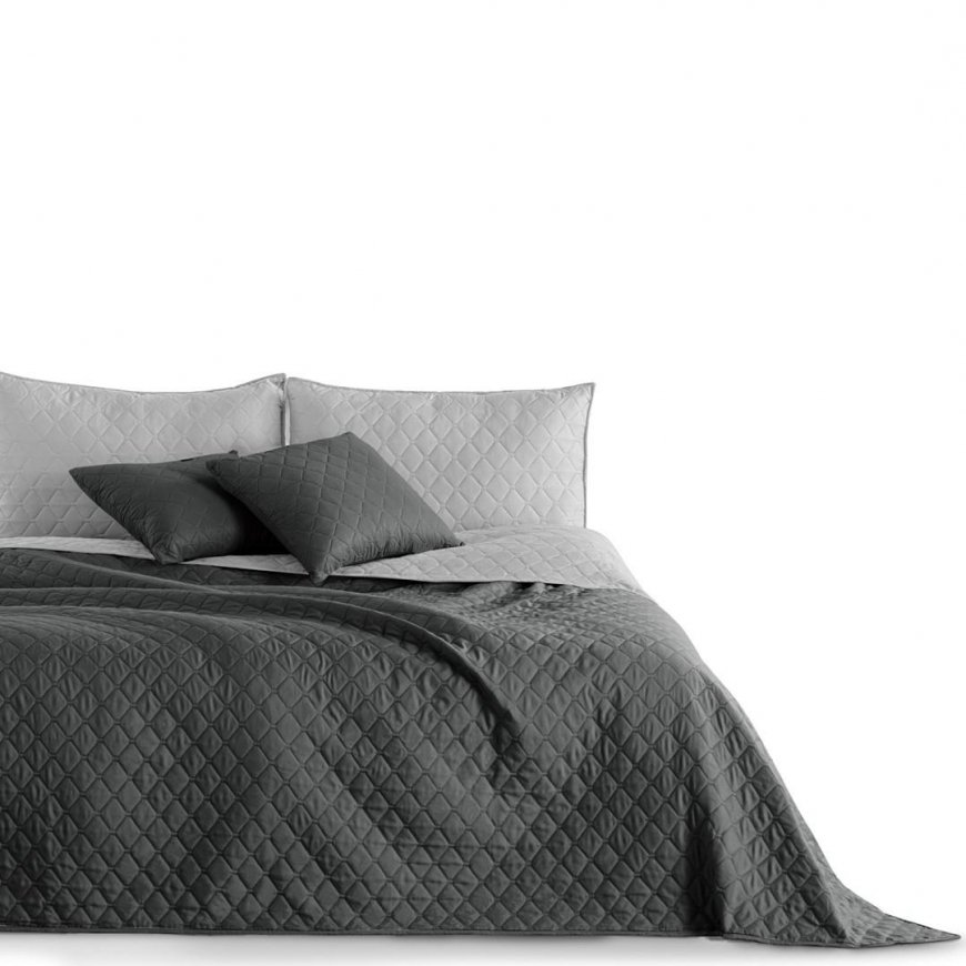 Peitto AXEL harmaa yksinkertainen materiaalityyppi - tekstiili mikrokuosi 170x210 DecoKing – 4