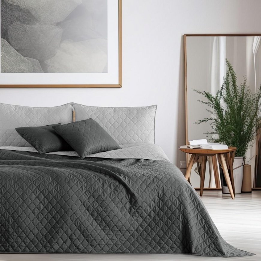 Gultas pārklājs AXEL pelēkā krāsā, vienkāršs materiāla veids - tekstils mikrošķiedra 170x210 DecoKing – 5