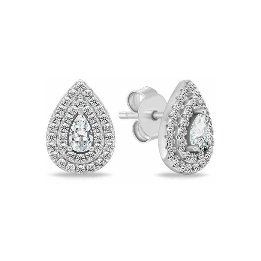 Brilio Silver Silver jewelry set with zirconia Tear drop shape SET284W (necklace, earrings) – 3