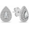 Brilio Silver Silver jewelry set with zirconia Tear drop shape SET284W (necklace, earrings)