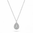 Brilio Silver Silver jewelry set with zirconia Tear drop shape SET284W (necklace, earrings)