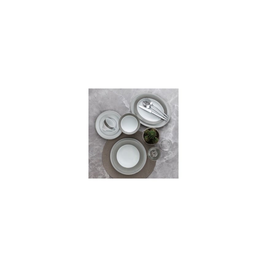 Сервиз для подачи Гюрал Толстой, 84 предмета, серый декор