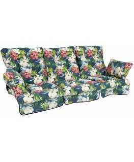 Dark cushion pads ROMA 108x56x10cm, dark floral, set of 3.