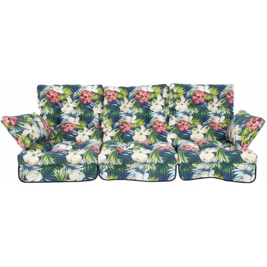 Tumedad Sūpynės padjad ROMA 108x56x10cm, tumedad lillelised, 3tk. – 3