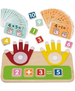 Tooky Toys TOOKY TOY wooden educational toy for learning finger counting, addition, and subtraction.
