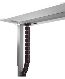 Kabeļu turētājs, Gooseneck ar magnētisko turētāju, melns/sarkans, 1285mm, regulējama augstuma galdiem, Powerton