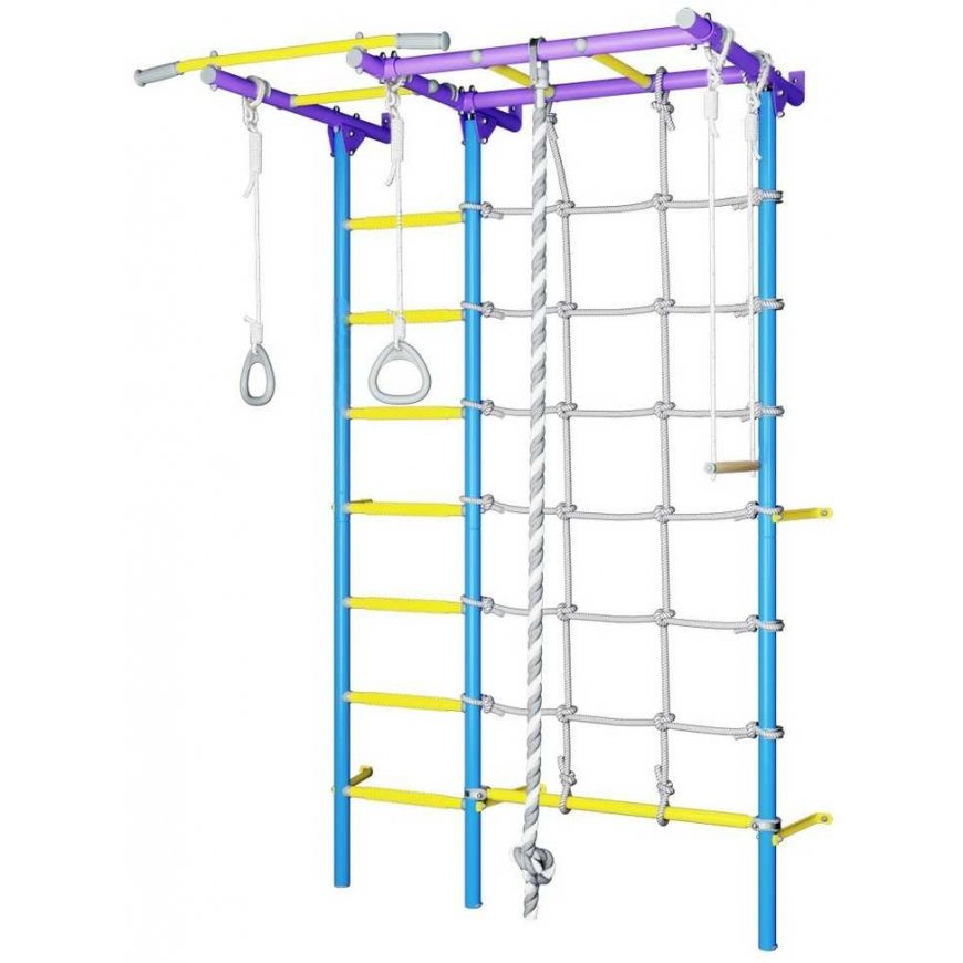 Sports complex (gymnastics wall) SANRO S7 light violet-blue, 219.6x154cm