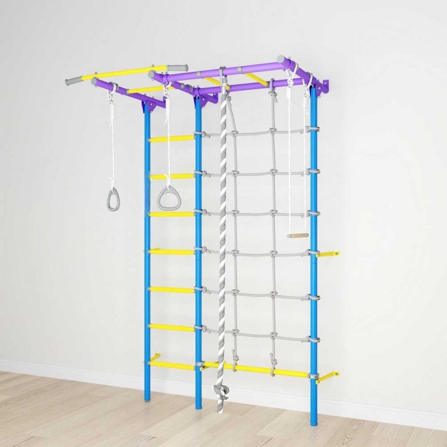 Sports complex (gymnastics wall) SANRO S7 light violet-blue, 219.6x154cm – 5