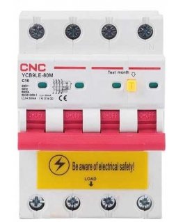 CNC Vuotorele automaattisella katkaisijalla, 4P, 16A, C-luokka, 30mA, 6kA