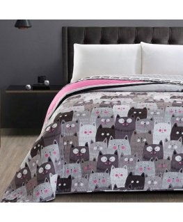 Dvipusēja lovatiesa DecoKing Cat's Invasion, 260 cm x 280 cm