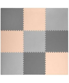 Large foam puzzle mat, gray peach color, Ricokids, 180x180cm, 9 pcs.