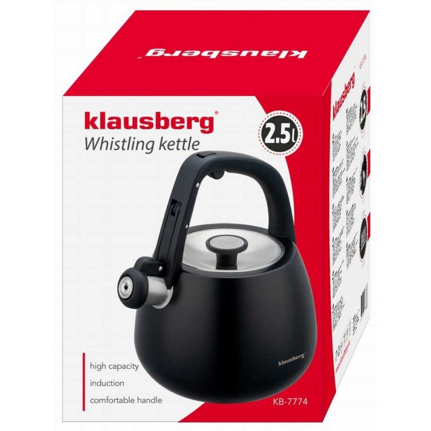 KAASUKEITIN 2,5L INDUKTIO KLAUSBERG KB-7774 MUSTA MATTA – 5