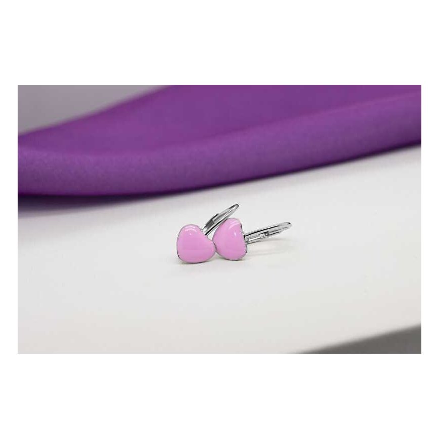 Brilio Silver Beautiful silver earrings Heart EA445WP – 2