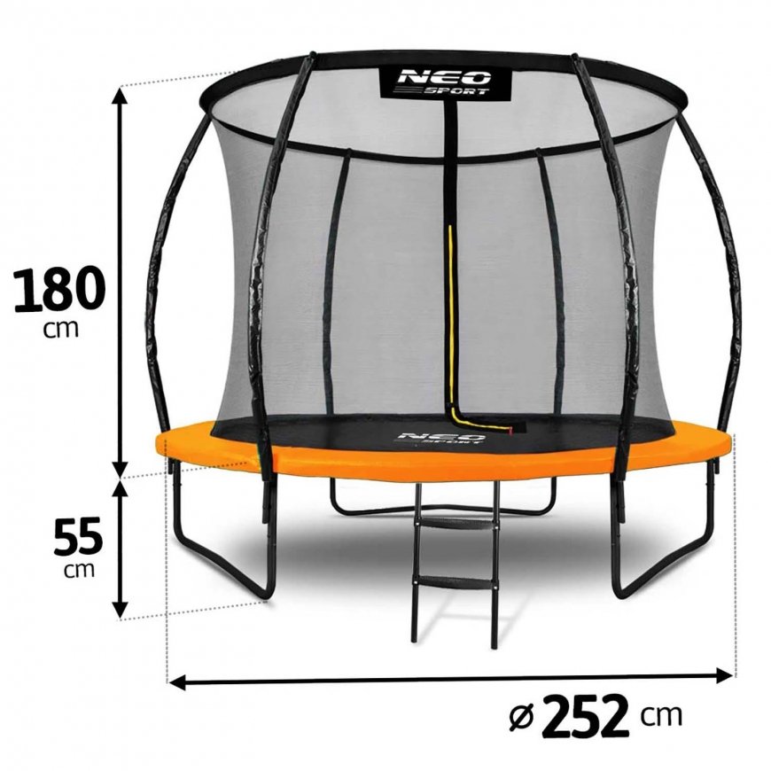 Profilēts dārza batuts 8 pēdas / 252 cm ar iekšējo Neo-Sport tīklu – 4
