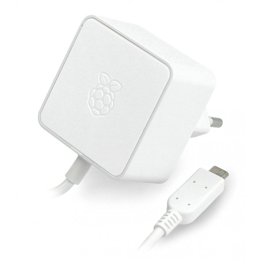 Barošanas avots Raspberry Pi 3B+/3A+/3B/2B/Zero/Zero 2 - microUSB 5.1V / 2.5A - balts – 2
