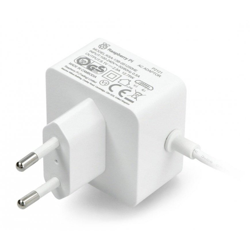 Maitinimo šaltinis Raspberry Pi 3B+/3A+/3B/2B/Zero/Zero 2 - microUSB 5.1V / 2.5A - baltas – 3