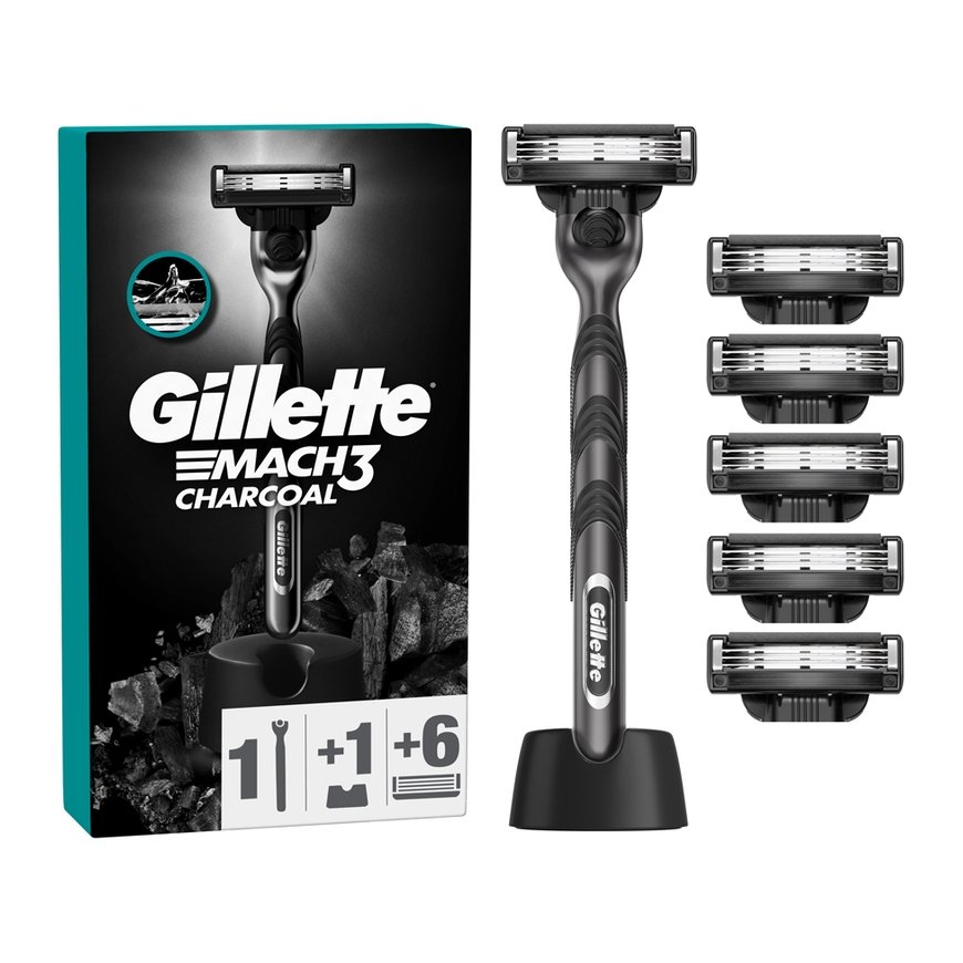 Mach3 Charcoal - Razor + 6 replacement heads.