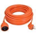 Solight extension cable - connector, 1 socket, 20m, 3 x 1.5mm2, orange