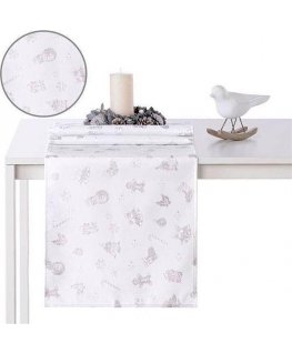 AmeliaHome TCLOTH/AH/CHRISTMASSTORY/HMD/Silver/80X80