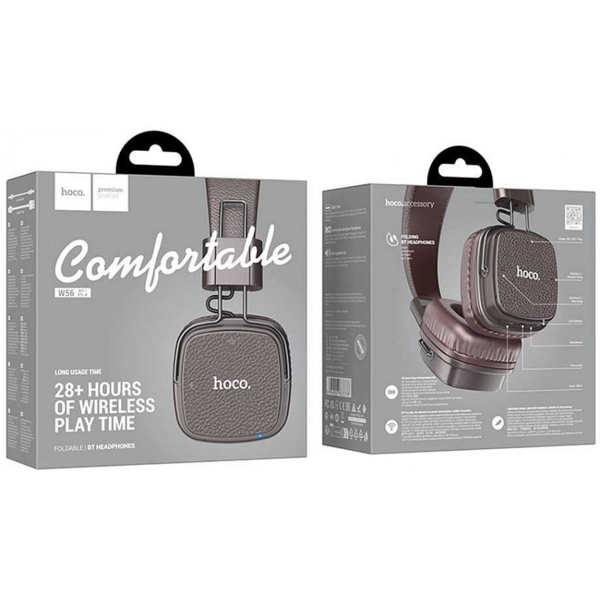 Беспроводные наушники HOCO Bluetooth W56 коричневые – 3