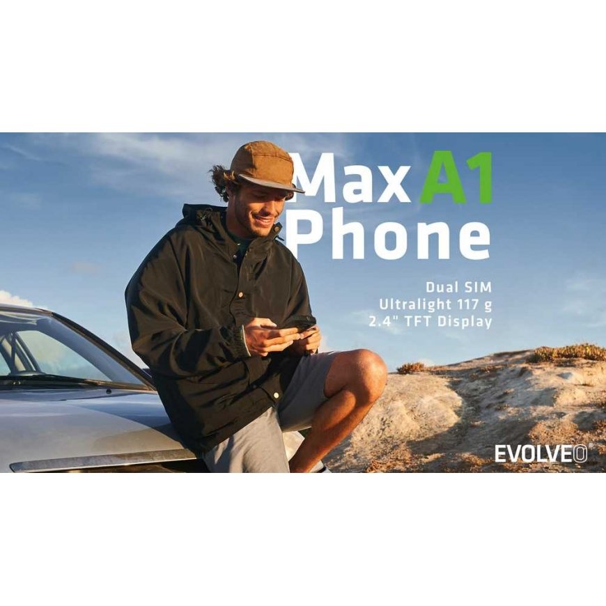 EVOLVEO MaxPhone A1, mygtukinis divu SIM karšu telefonu, melns – 3