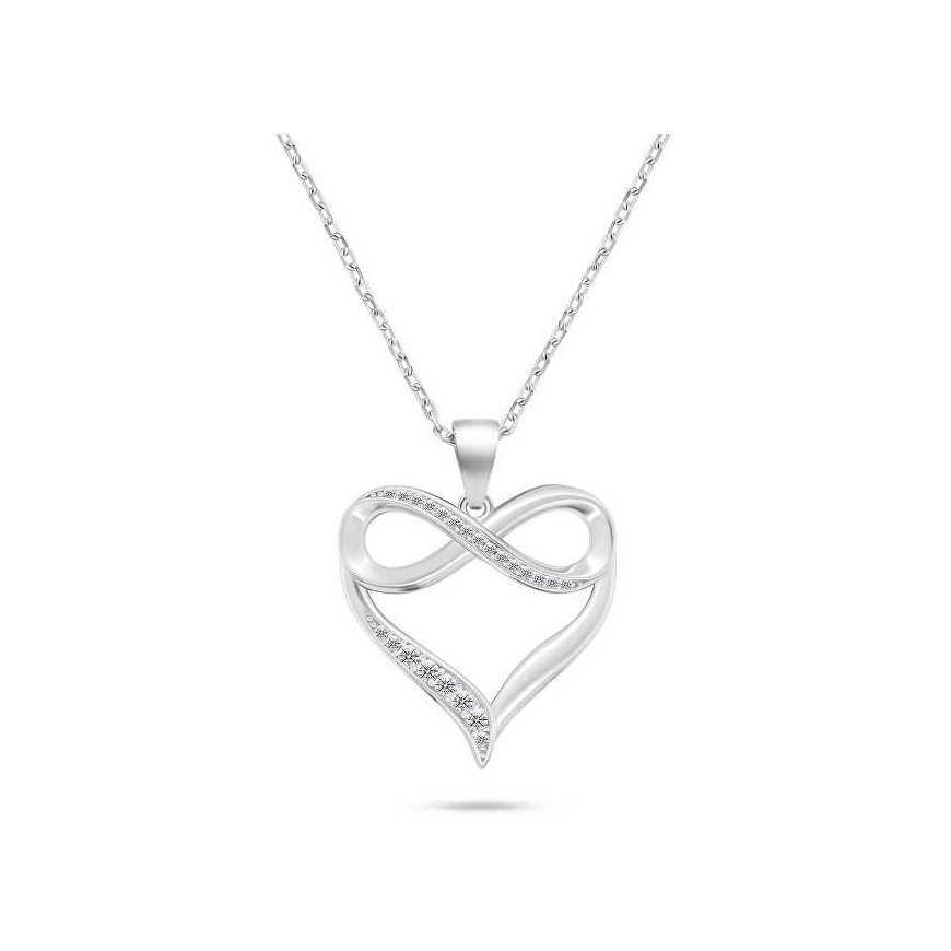 Brilio Silver Brilio Sidabrinis Delicate silver pendant with zircons NCL122W