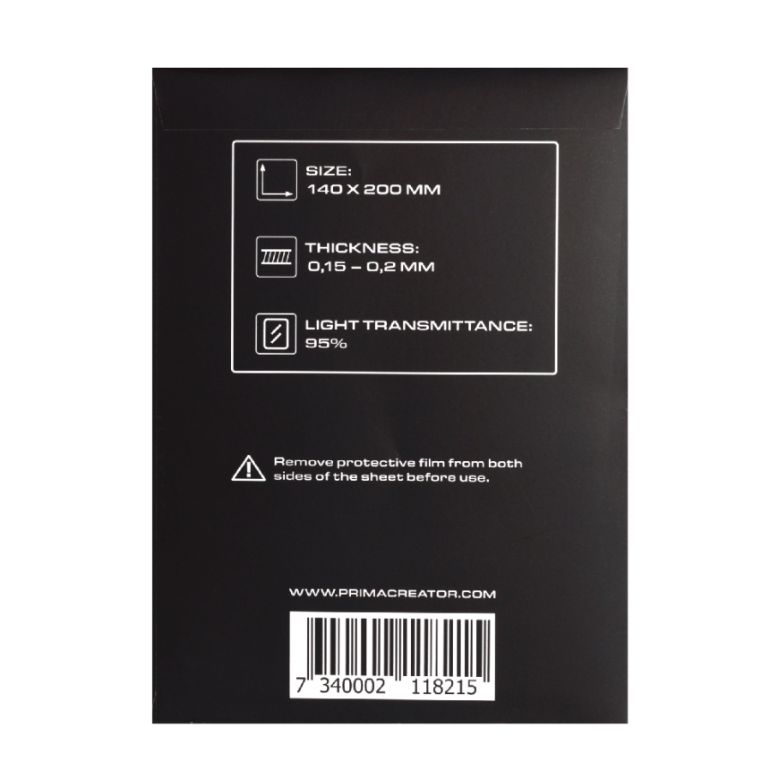 PrimaCreator FEP film for 3D printers - 140x200mm - 5 pcs – 2