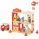 Viga Toys VIGA koka garāžas ugunsdzēsēju komplekts no 14 daļām Viga Toys VIGA koka garāžas ugunsdzēsēju komplekts no 14 daļām