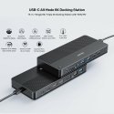 UNITEK D1104A01 sülearvuti dokk ja pordireplikaator Juhtmega ühendatud USB4 Must