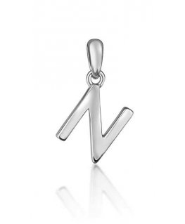 JVD Minimalist silver letter 'N' pendant SVLP0948XH2000N