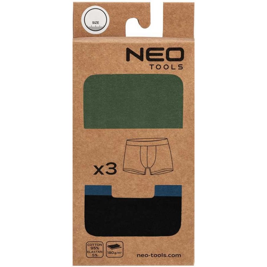Neo Tools Meeste kolme värvi bokserid, suurus L – 3