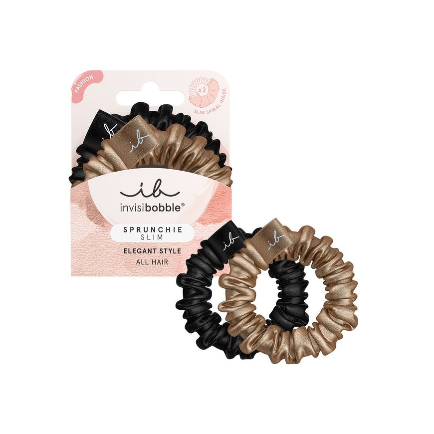 invisibobble Sprunchie Slim – True Golden Hiustarvike Hiusnauha 2 kpl