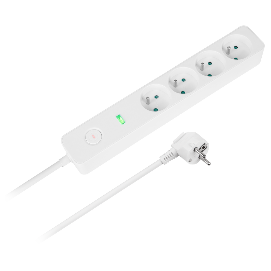 Rebel 4-socket extension cord with switch - 1.5 m