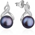 Серьги Beneto Luxury с настоящими темными жемчугами AGUP2616P-Черные Серьги Beneto Luxury с настоящими темными жемчугами AGUP2616P-Черные