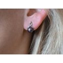 Beneto Luxury earrings with real dark pearls AGUP2616P-Black Beneto Luxury earrings with real dark pearls AGUP2616P-Black