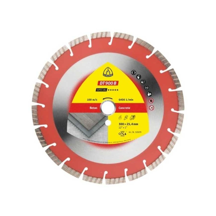 Deimantinis pjovimo diskas betonui KLINGSPOR DT 900 B Special 300mm