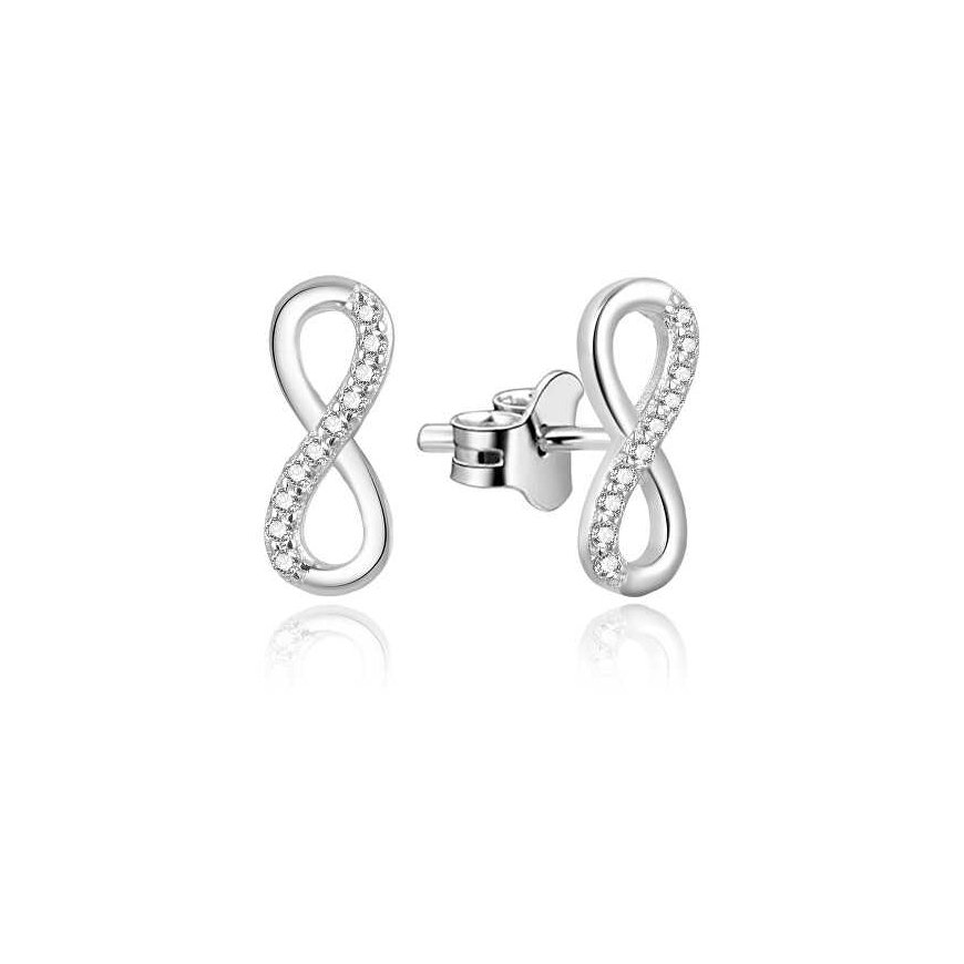 Beneto Fine silver earrings with zirconia Infinity AGUP2062