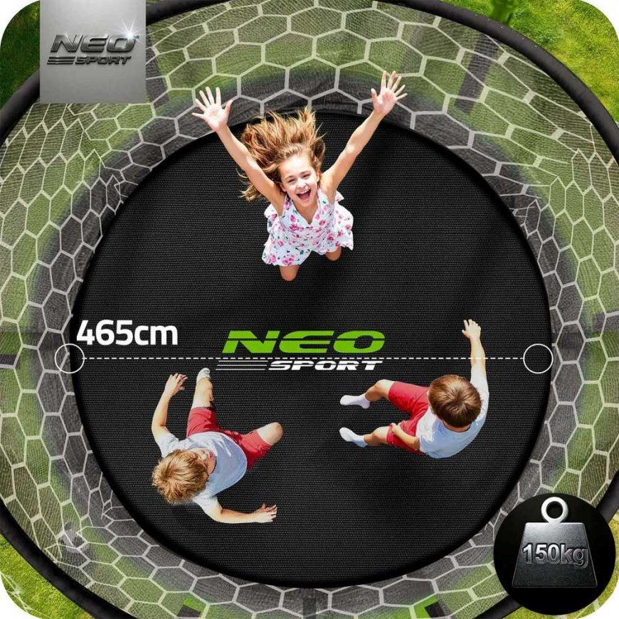 15 pėdų / 465 cm sodo batutas su vidiniu tinklu ir Neo-Sport kopėčiomis – 4