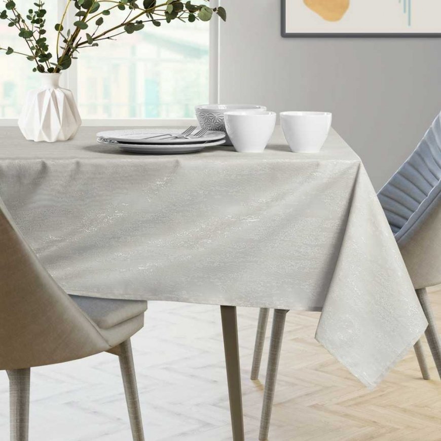 Tablecloth Vesta cream pressed modern 115x250+35x250 AmeliaHome – 2