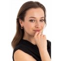 Серьги в виде колец с золотистыми бусинами Серьги в виде колец с золотистыми бусинами