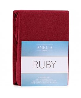 AmeliaHome FITTEDFRO/AH/RUBY/D.RED26/120-140x200+30